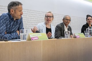 Les Vert-e-s Christophe Clivaz (VS), Aline Trede (BE), Kurt Egger (TG) et Delphine Klopfenstein Broggini (GE) ont plaidé jeudi pour une gestion plus durable de l'eau.